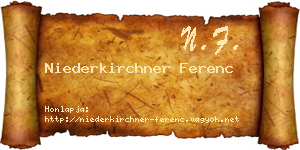 Niederkirchner Ferenc névjegykártya