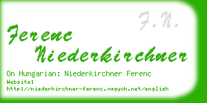 ferenc niederkirchner business card